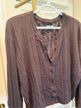 American Eagle Outfitters XXL Whoa so Soft Up Cardigan in Brown EUC